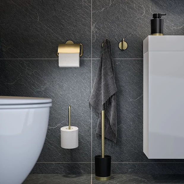 Tiger Tune Freestanding Soap Dispenser - Brushed Brass/Black