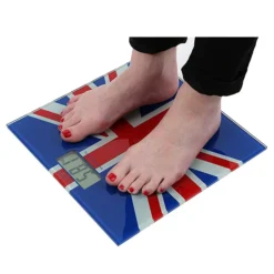 Union Jack Tempered Glass Bathroom Scale