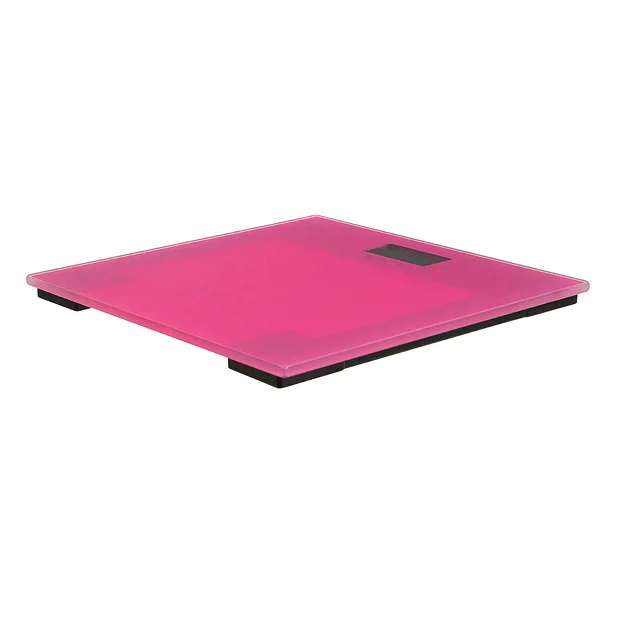 Pink Tempered Glass Bathroom Scale