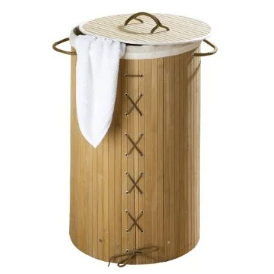 Wenko Bamboo Laundry Bin - Natural - Image 2
