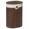 Saroma Oval Bamboo Laundry Hamper - Dark Brown