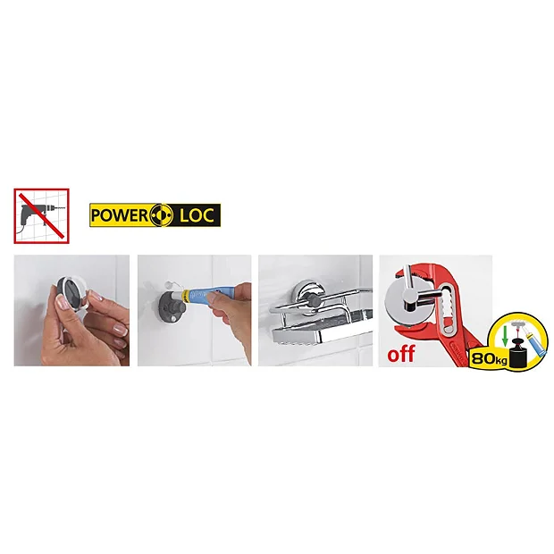 Wenko Premium Power-Loc Corner Shower Caddy - Image 3