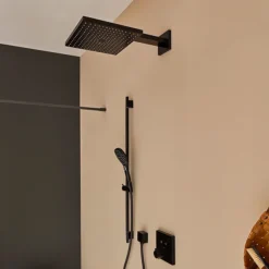 Hansgrohe FixFit Square Wall Outlet With Non-Return Valve - Matt Black