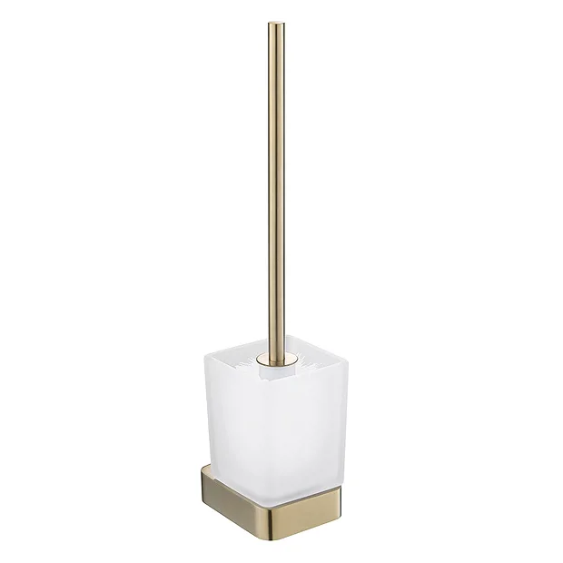JTP Hix Brushed Brass Toilet Brush & Holder