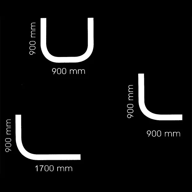 Aqualona Profile Shower Curtain Track And Hooks - Chrome