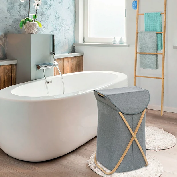 Wenko Bahari Bamboo Foldable Laundry Bin