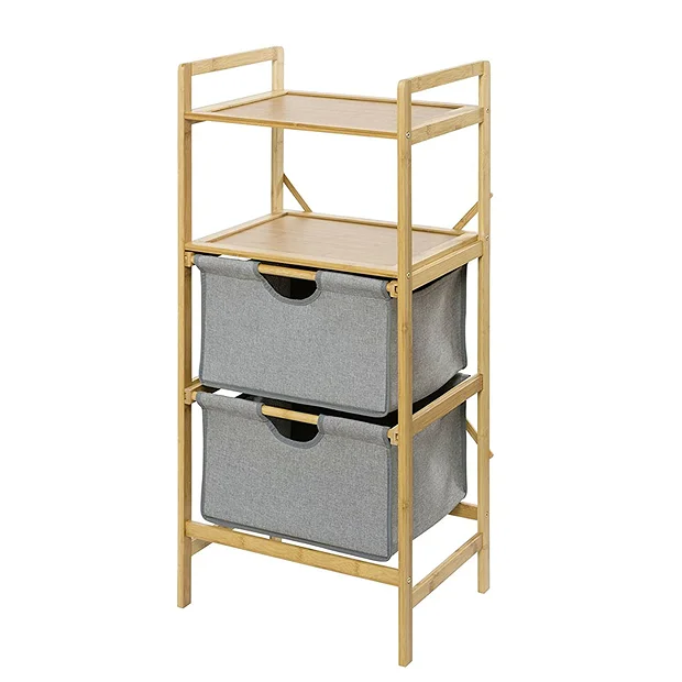 Wenko Bahari Bamboo Shelf Unit With 2 Drawers