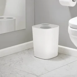 Joseph Joseph Split Bathroom Waste Separation Bin - White/Grey