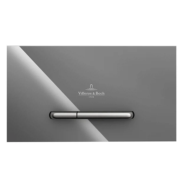 Villeroy & Boch Villeroy And Boch ViConnect Glass Glossy Grey Dual Flush Plate