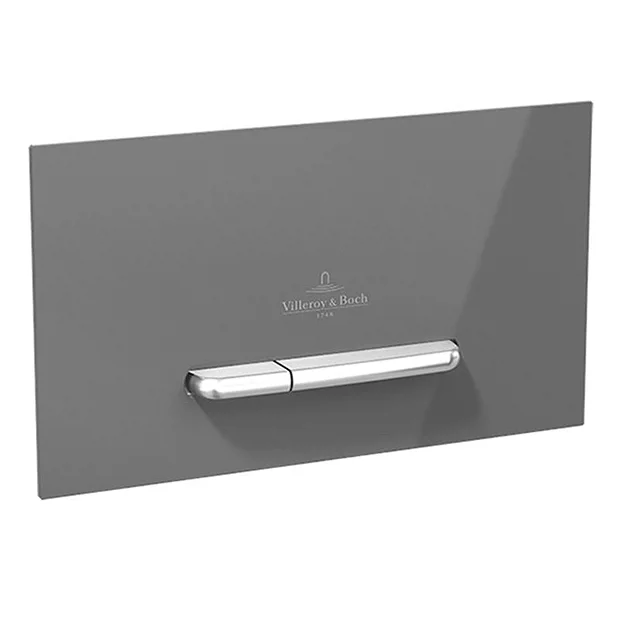 Villeroy & Boch Villeroy And Boch ViConnect Glass Glossy Grey Dual Flush Plate - Image 2