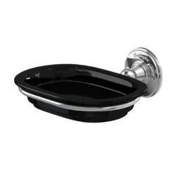 Burlington Black Soap Dish With Chrome Holder