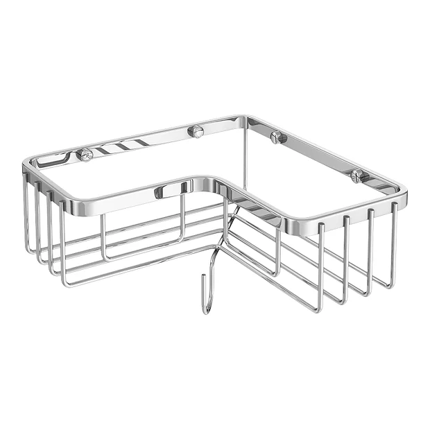 Milan Rectangular Corner Wire Soap Basket - Chrome