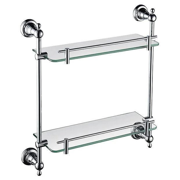 Heritage Holborn Double Glass Shelf - Chrome