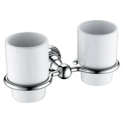 Heritage Holborn Double Tumbler & Holder - Chrome