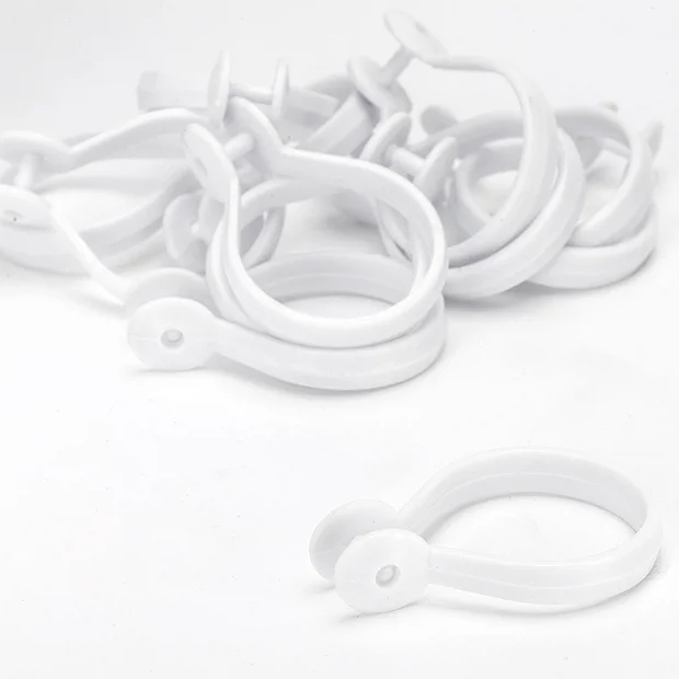 Croydex White Button Shower Curtain Rings - Image 4