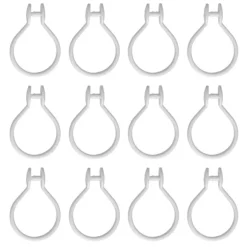 Croydex White Button Shower Curtain Rings