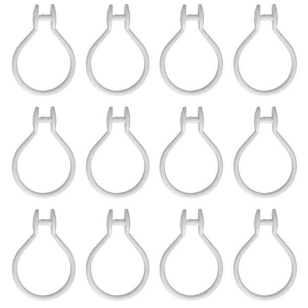 Croydex White Button Shower Curtain Rings