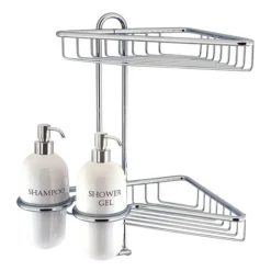 Crosswater - Solo Corner Double Wire Basket With Ceramic Dispensers