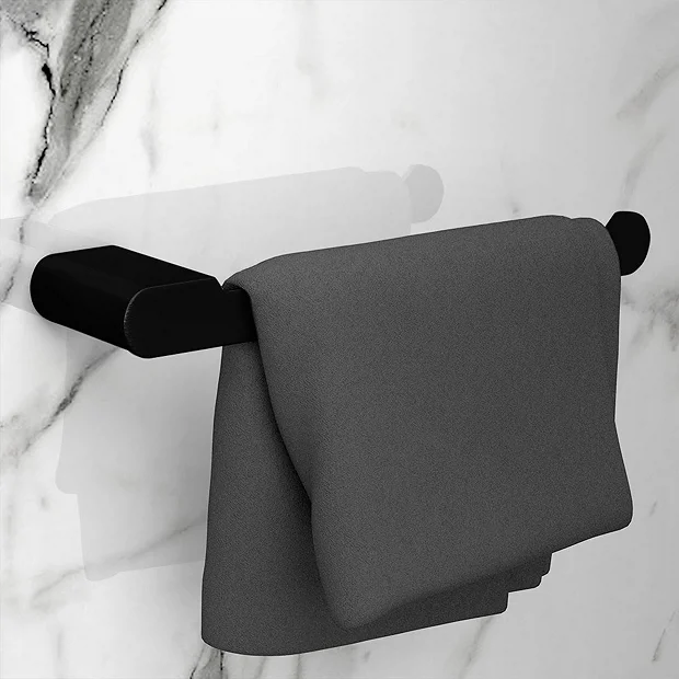 Arezzo Matt Black 220mm Towel Rail