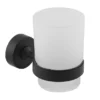 Arezzo Round Matt Black 4-Piece Bathroom Accessory Pack