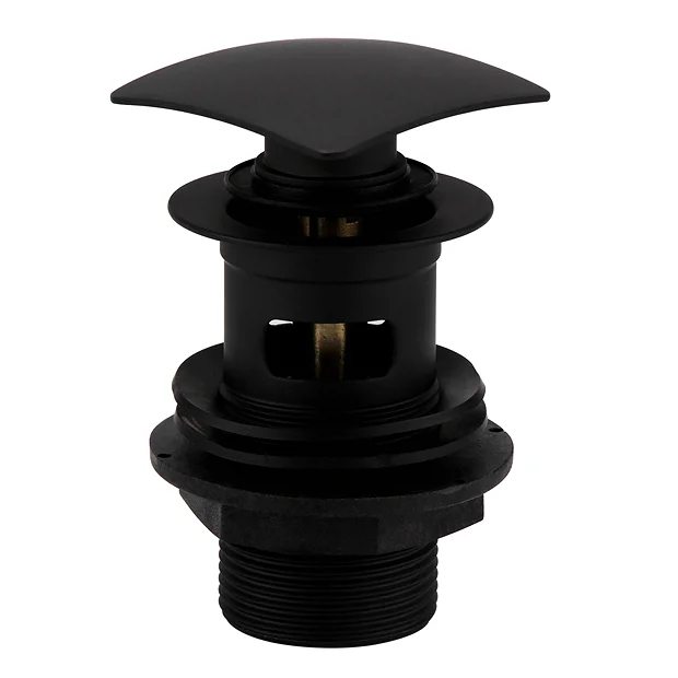 Arezzo Square Matt Black Slotted Click Clack Basin Waste