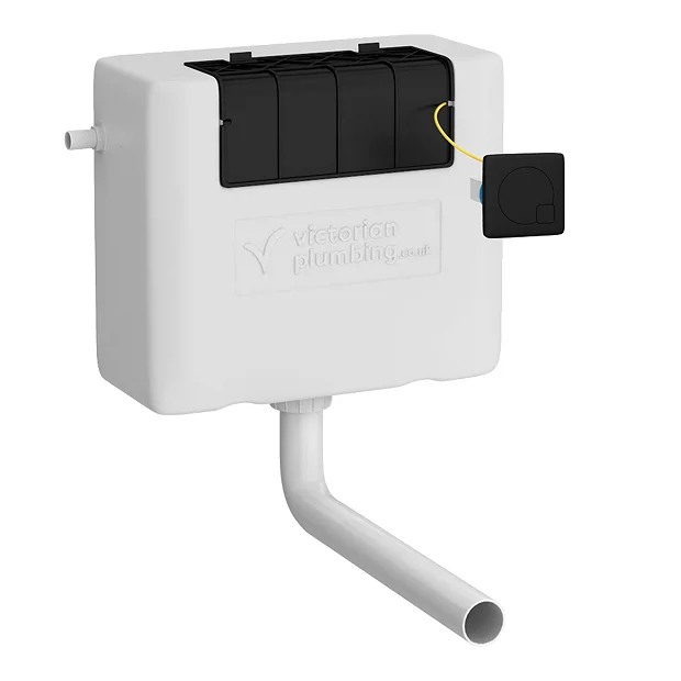 Arezzo Concealed WC Cistern Incl. Matt Black Square Flush Plate - Image 2