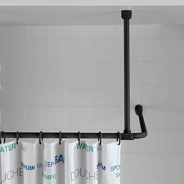 Black Shower Curtain Rail Support Arm