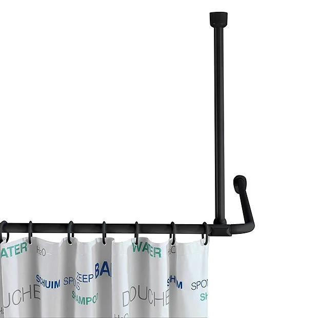 Black Shower Curtain Rail Support Arm - Image 2