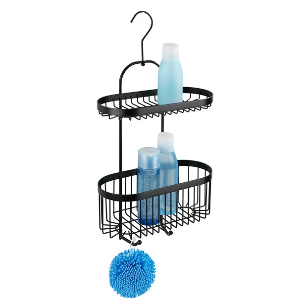 Black 2-Tier Hanging Shower Caddy - Image 4
