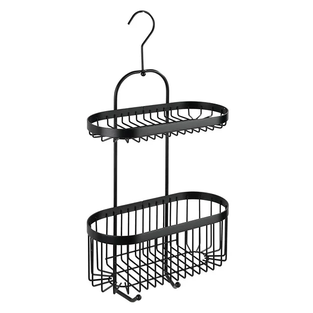 Black 2-Tier Hanging Shower Caddy - Image 2