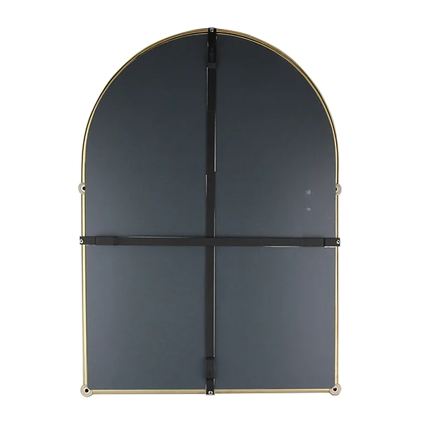 Chatsworth Traditional 700 X 490mm Arched Mirror With Glass Shelf - Brushed Brass - Image 4