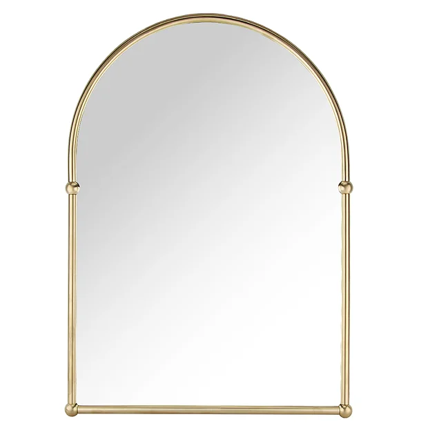 Chatsworth Traditional 673 X 490mm Arched Mirror - Brushed Brass - Image 3