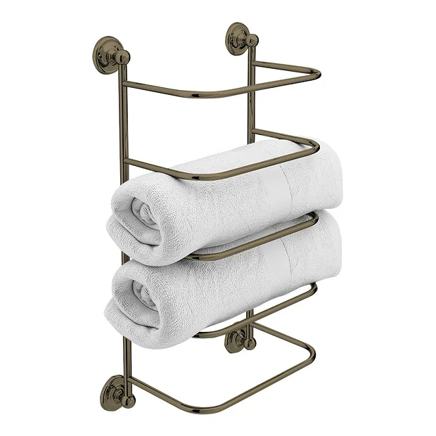 Chatsworth Antique Brass Traditional Towel Stacker