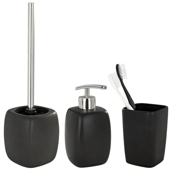 Wenko Faro Ceramic Bathroom Accessories Set - Black - Image 2