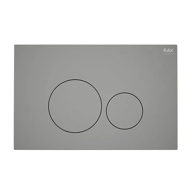 RAK Ecofix Matt Grey Dual Flush Plate With Round Buttons
