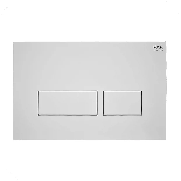RAK Ecofix Matt White Dual Flush Plate With Rectangular Buttons