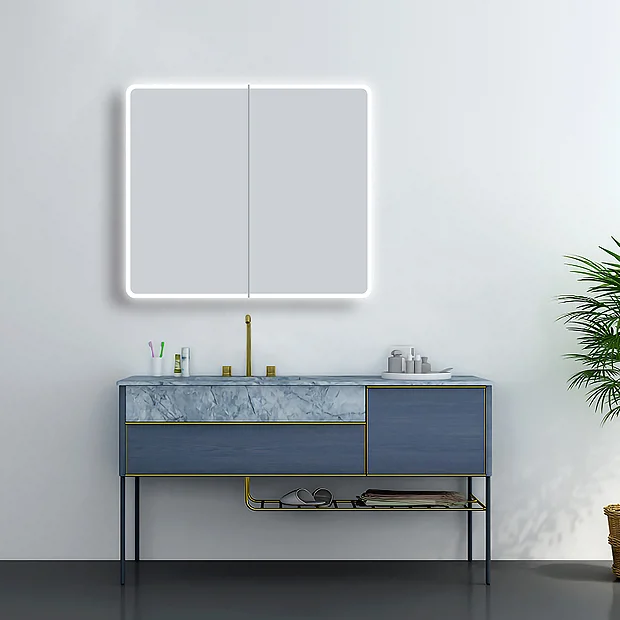 Toreno 700 X 800mm LED Illuminated 2-Door Mirror Cabinet With Motion Sensor, Shaving Socket & Anti-Fog - Image 5
