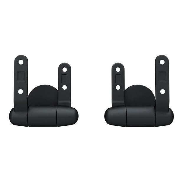 Toreno High Gloss White MDF Bottom Fixing Toilet Seat Matt Black Hinges