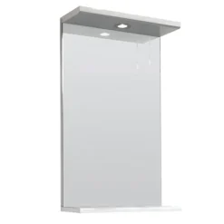 Nuie Delaware High Gloss White Illuminated Mirror W450 X D170mm