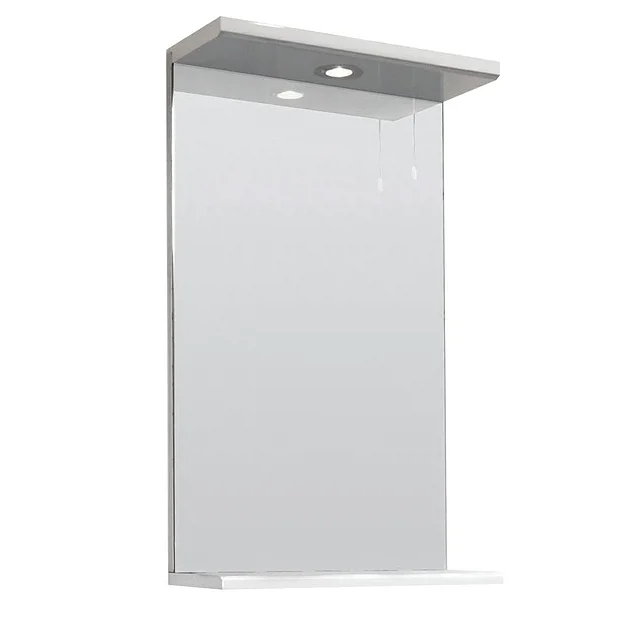 Nuie Delaware High Gloss White Illuminated Mirror W450 X D170mm