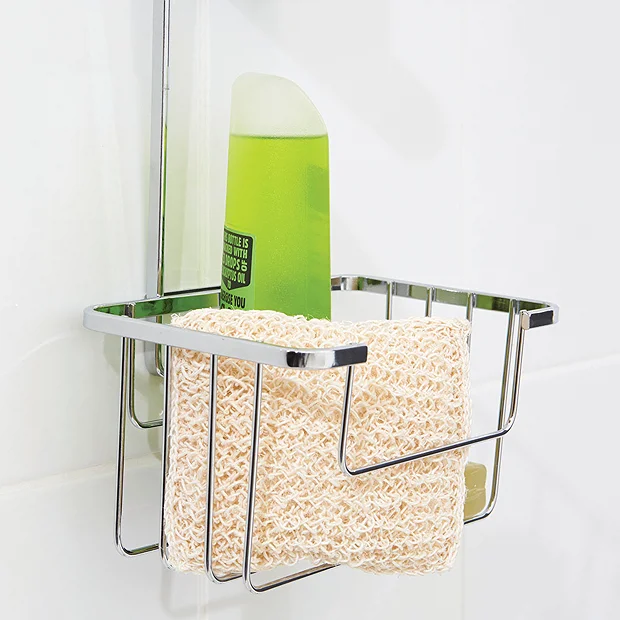 Croydex Hanging Shower Riser Rail Caddy - Chrome Plated - Image 2