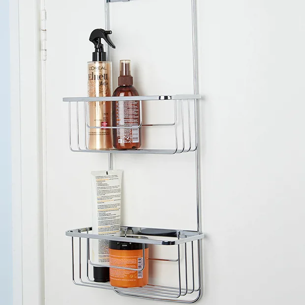 Croydex Hanging Double Storage Basket - Chrome Plated - Image 4