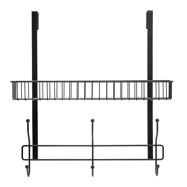 Croydex Matt Black Large Hook Over Shower Caddy