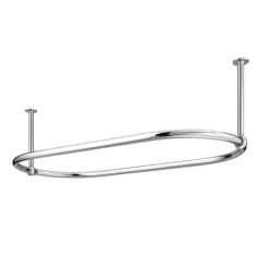 Chatsworth Luxury Oval Chrome Plated 1135 X 645mm Racetrack Shower Curtain Rail