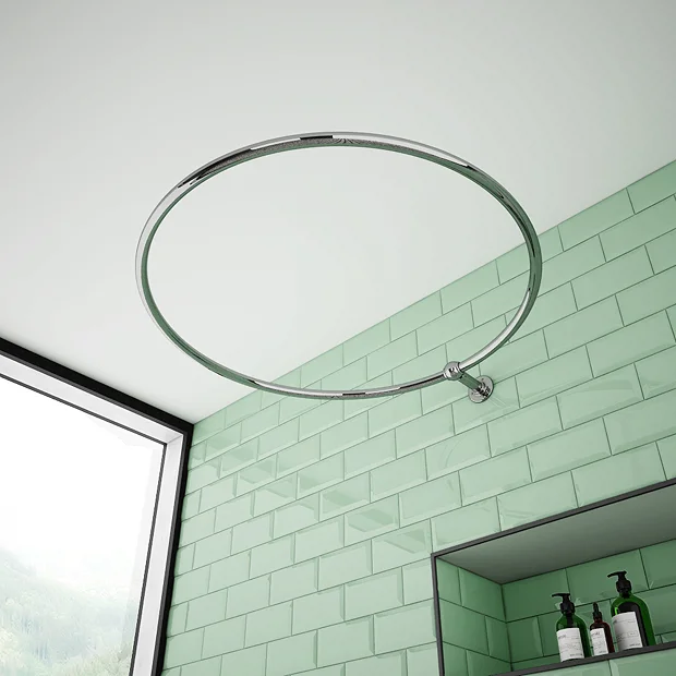 Chatsworth Traditional 800mm Diameter Chrome Circular Shower Curtain Rail - Image 2
