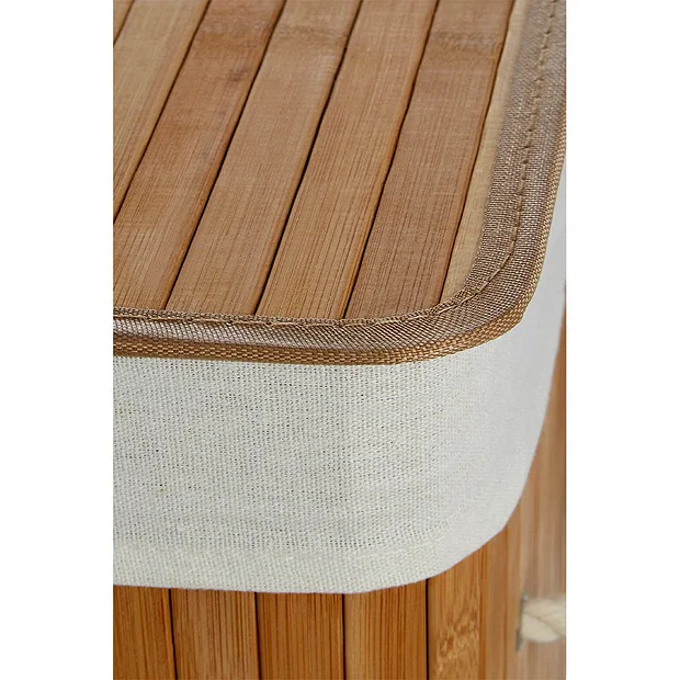 Saroma Square Bamboo Laundry Hamper - Natural - Image 3