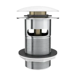 White Ceramic Slotted Click Clack Basin Waste