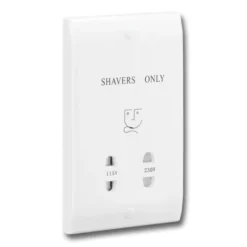 White Dual Voltage Shaver Socket