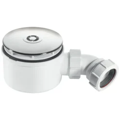 McAlpine 90mm Shallow Shower Trap - 70mm High - Chrome Plated Plastic