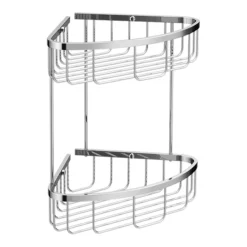 Toreno Modern 2 Tier Corner Fixed Wire Basket